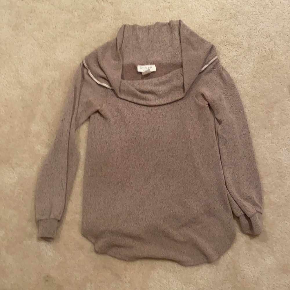 brown cowl neck sweater in small